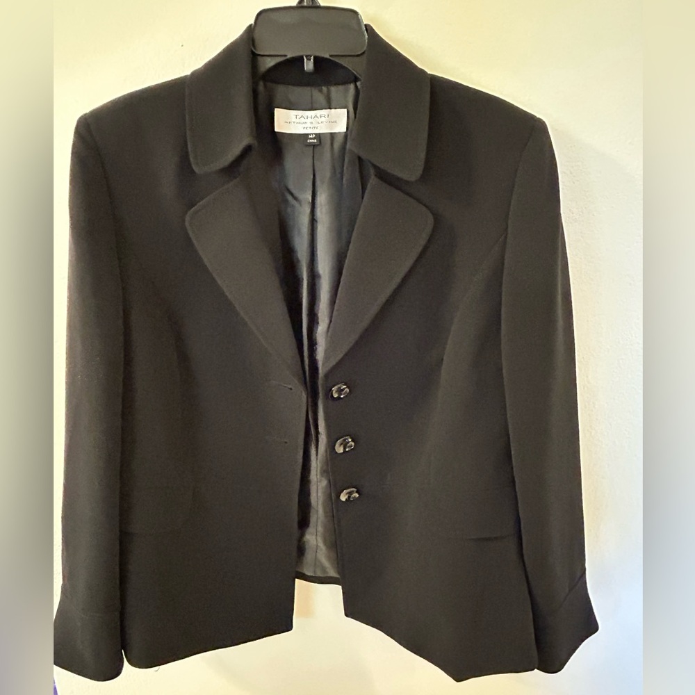Tahari Pant Suit Black Size 14 Petite
